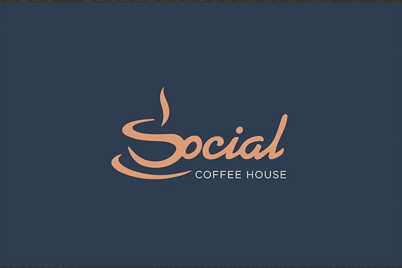 new logo design of Social Cofeehouse we rebranded that shows the S in a shape of a coffeecup