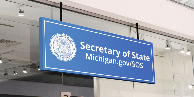 signage design for Michigan Secretary of State