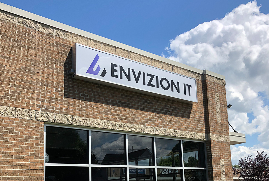 logo and signage for envizion it