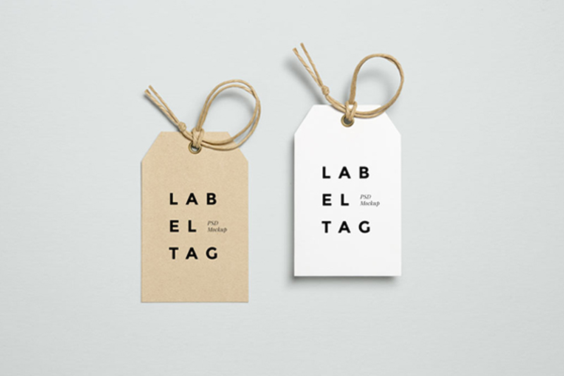 image of two product tags that are un-branded and plain signifying a need to create a brand strategy so people recognize a business